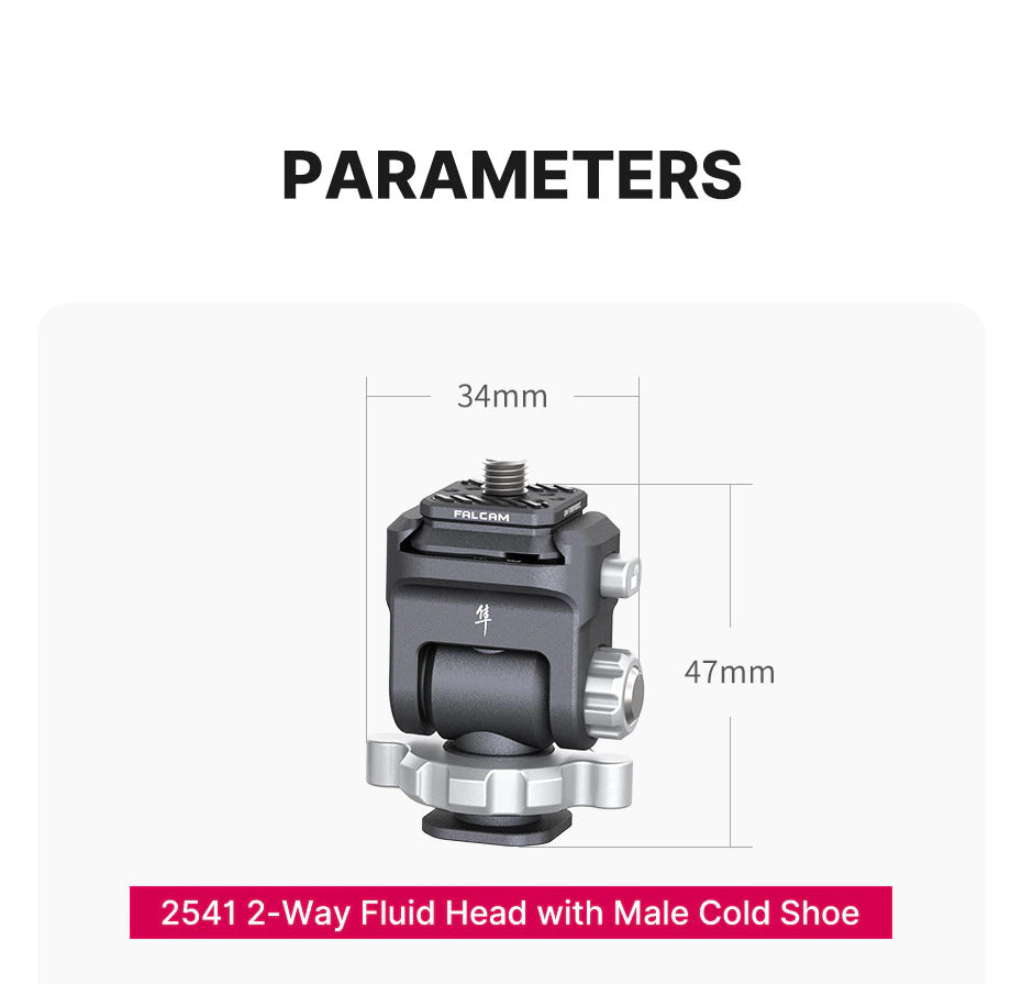 Falcam F22 2-Way Fluid Head With Cold Shoe Max. Load 2.5KG