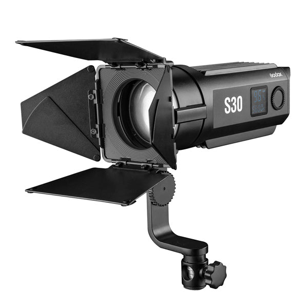 GODOX S30 5600K LED LIGHT WITH BARN DOOR (Battery Options:No Battery Included)