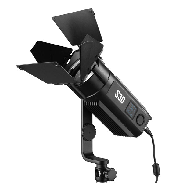 GODOX S30 5600K LED LIGHT WITH BARN DOOR (Battery Options:No Battery Included)