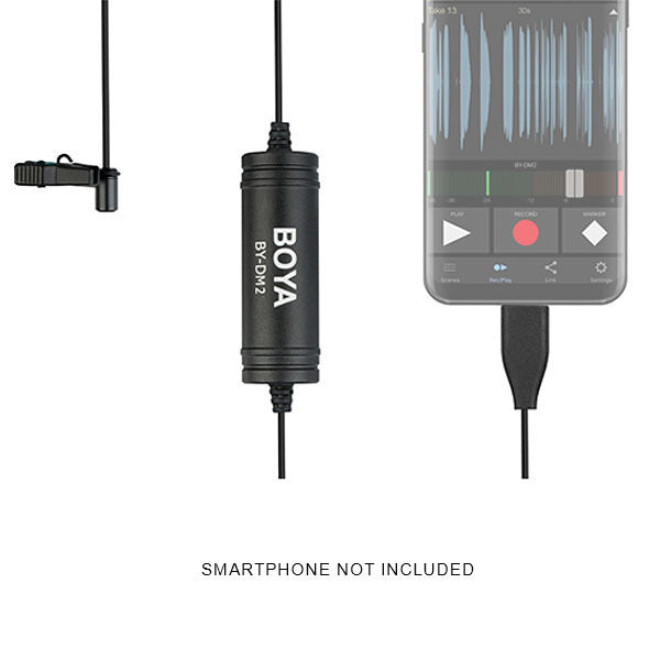 BOYA BY-DM2 USB Type-C Omnidirectional Lava Microphone for Android (6m cable)