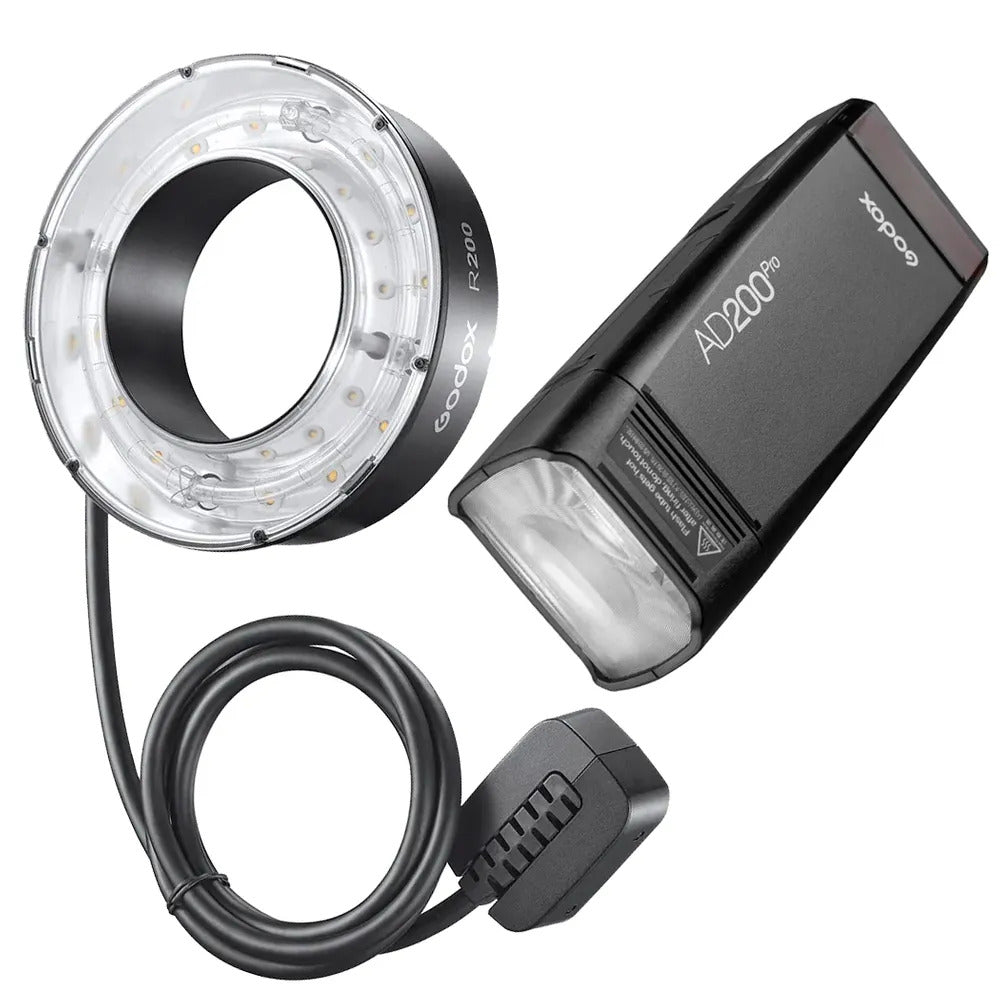 Godox AD200Pro Flash + R200 Ringflash Head Kit with CB-56 Carry Bag