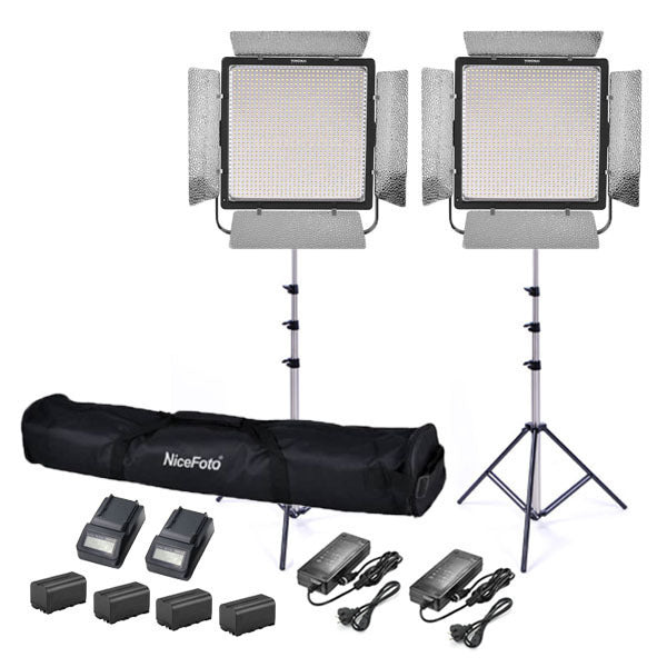 YONGNUO VIDEO LED Light Kit 2 x YN-900 II (3200-5500K) (Battery Options:F-770 (5200mAh) + Charger)