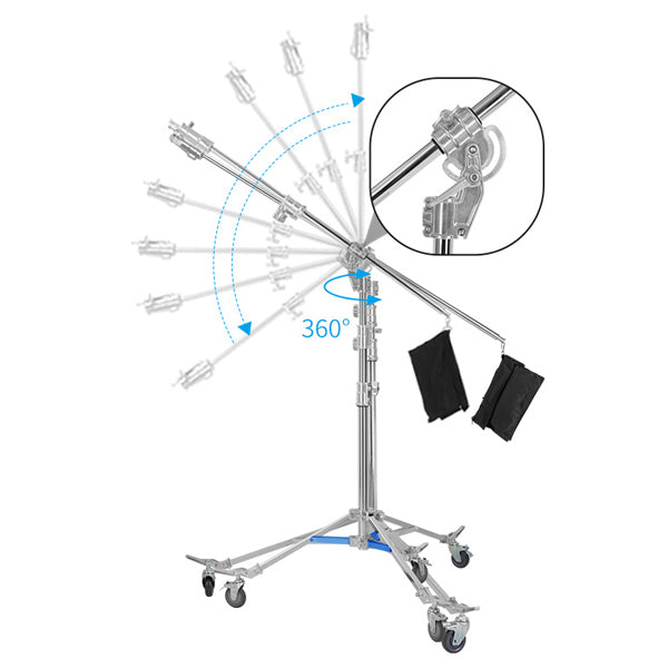 Jinbei M-6 Steel Light Stand With Boom Arm and Wheels