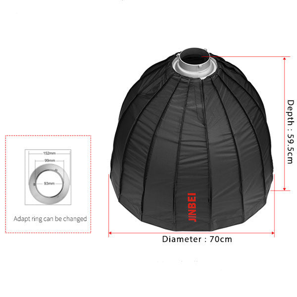JINBEI DEEP PARABOLIC SOFTBOX 70CM (FOLDING)