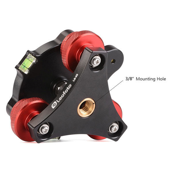 LEOFOTO LB-68 LEVELING BASE WITH 3 BUBBLE SPIRIT LEVELS