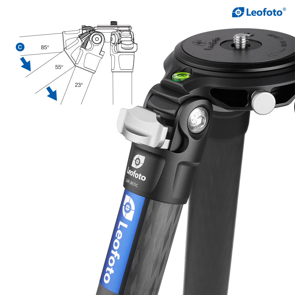 LEOFOTO LM-365C SUMMIT SERIES CARBON FIBRE VIDEO TRIPOD FOR HEAVY CAMERA & LENS