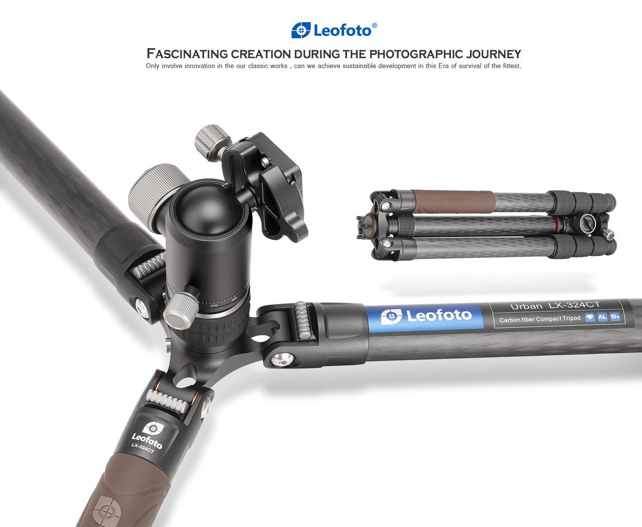 Leofoto Urban Carbon Fibre Tripod Kit LX-324CT+XB38