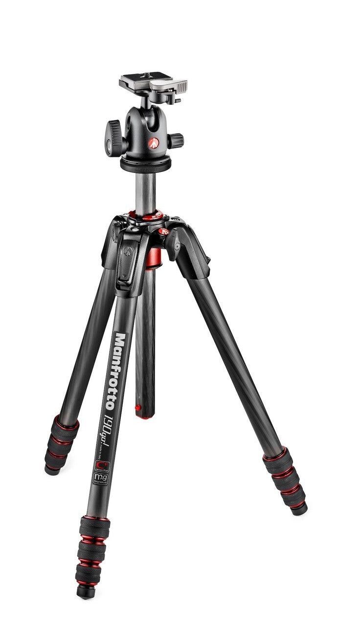 Manfrotto MK190GOC4TB-BH 190 Go! Carbon Fiber 4-Section Tripod with Head