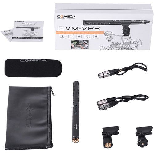 Comica Supercardioid Condenser Shotgun Microphone with Adjustable Sensitivity