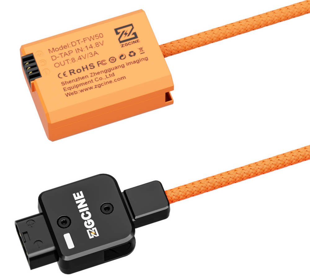ZGCINE D-Tap to Sony NP-FW50 Dummy Battery Cable 60cm