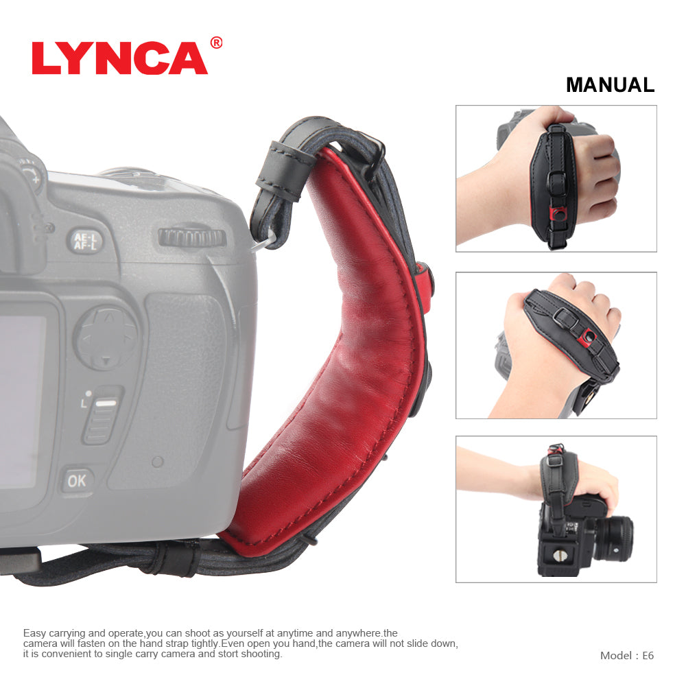 LYNCA E6 Camera Wrist Strap (FITS MOST DSLR CAMERAS)