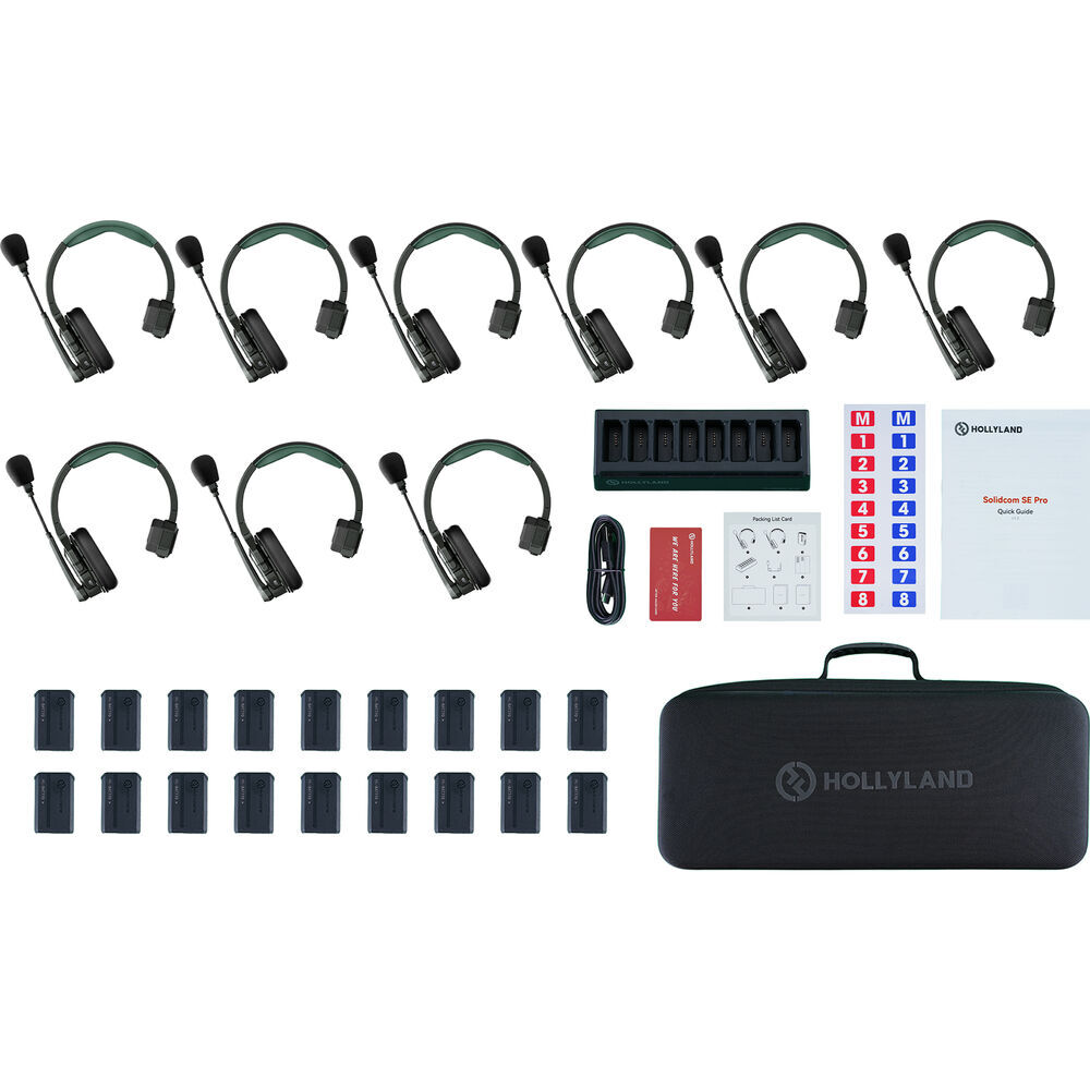 Hollyland Solidcom SE Pro 1.9GHz Wireless Intercom Kit with 9 Headsets