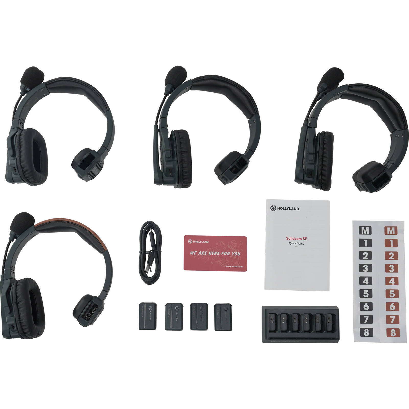 Hollyland Solidcom SE Global 4S 4-Person Full-Duplex Single-Ear Noise-Cancelling Headset Intercom System (2.4 GHz)