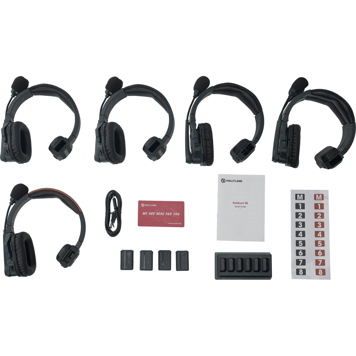 Hollyland Solidcom SE Global 5S 5-Person Full-Duplex Single-Ear Noise-Cancelling Headset Intercom System (2.4 GHz)