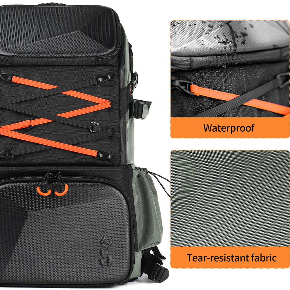 KF Concept Pro DSLR Camera and Laptop Backpack 33L with Shoulder Bag