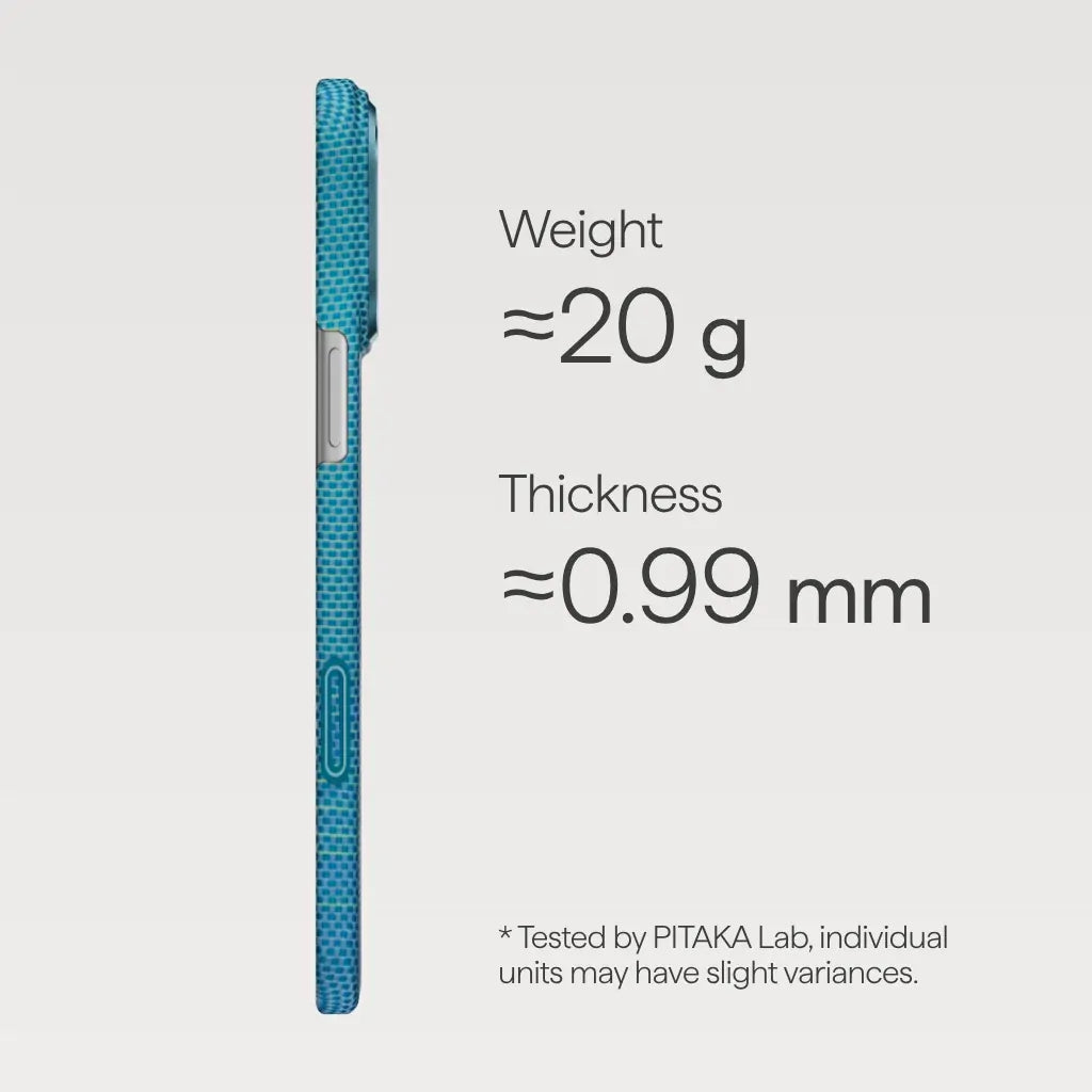 PITAKA Aramid Fibre Ultra-Slim Case for iPhone 17 Pro Lucid Blue