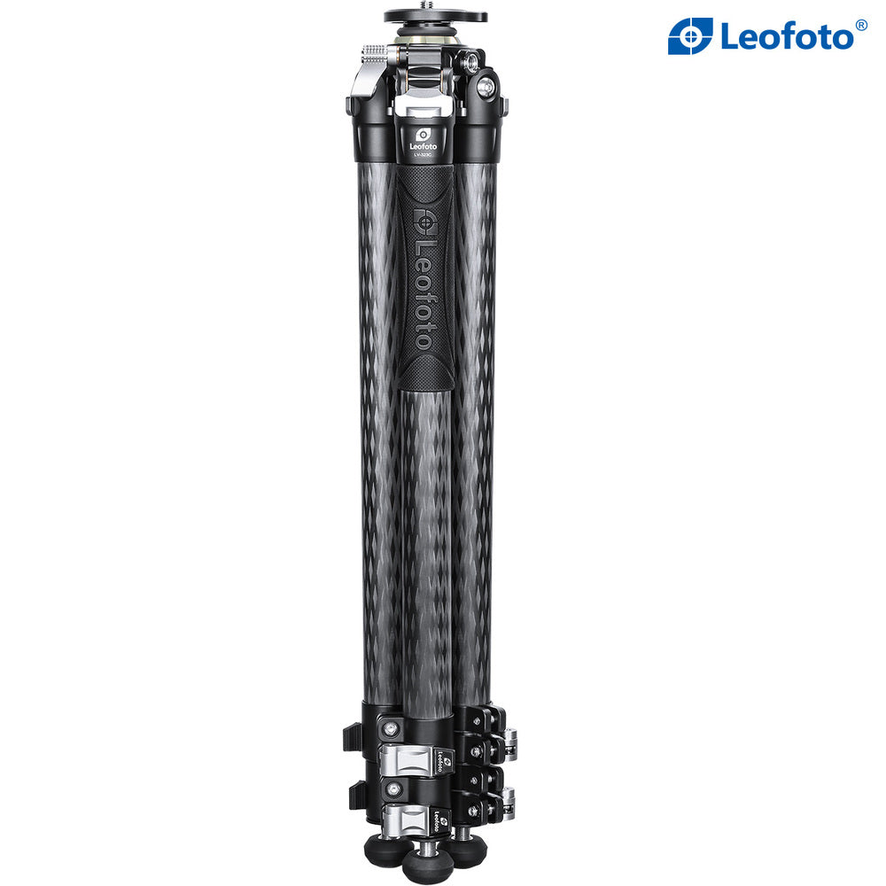 Leofoto Manba Series LV-323C+BV10 Carbon Fiber Video Tripod Kit with Flip Lock