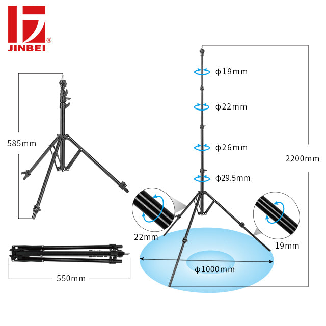 JINBEI MG-2400 Light Stand (Max Pay Load 4.5 KG )