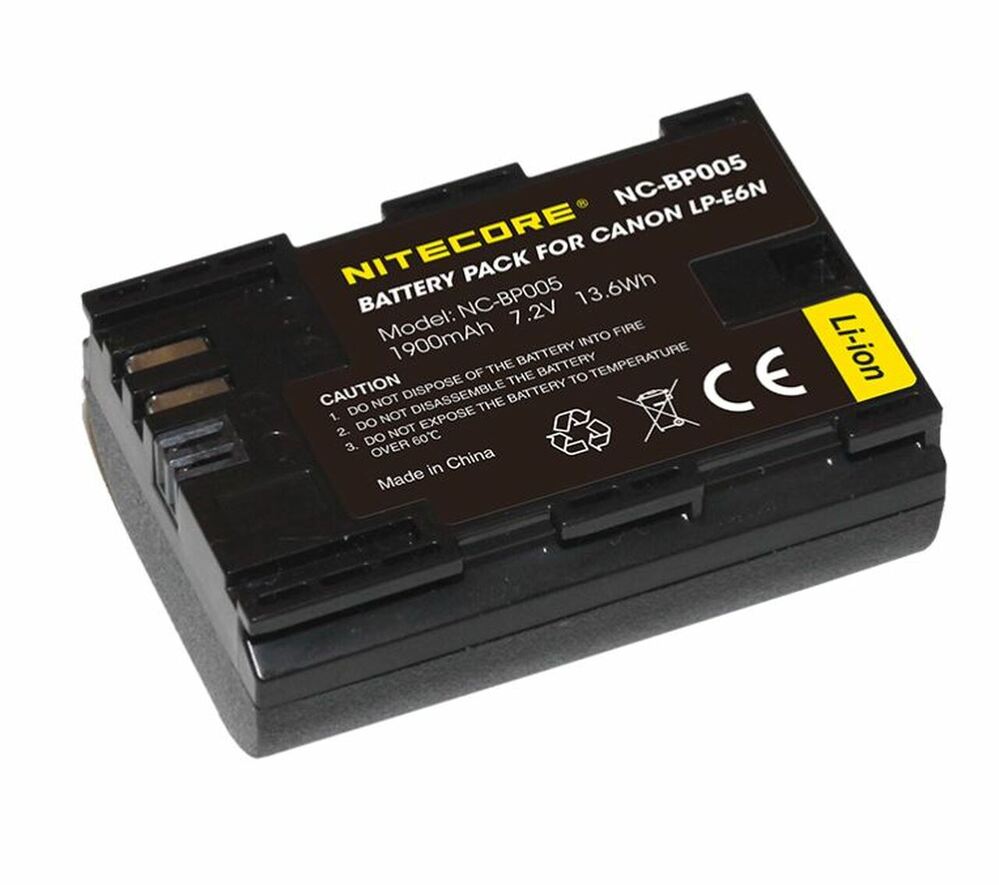 NITECORE LP-E6N Battery Compatible with Canon Cameras