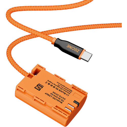 ZGCINE PD-LPE6P USB-C to LP-E6P Braided Dummy Battery Cable 60cm