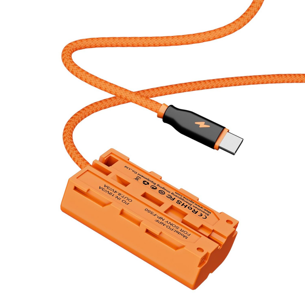 ZGCINE USB-C to Sony NP-F550/570 Dummy Battery Cable 60cm
