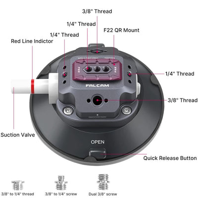 Falcam F22 Quick Release Car Suction Cup (4.5 Inches)