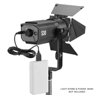 GODOX S30 5600K LED LIGHT WITH  BARN DOOR