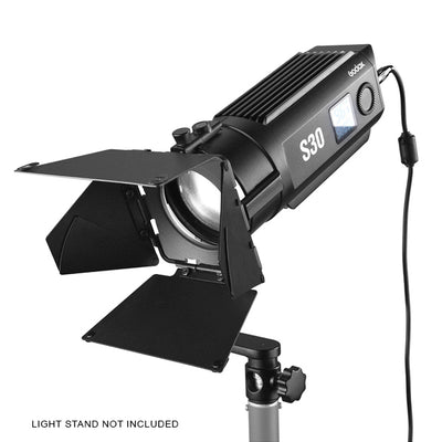 GODOX S30 5600K LED LIGHT WITH  BARN DOOR