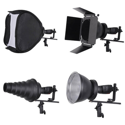 PES Flash Speedlight Bracket T (Bowens S )Mount for Snoot softbox barndoor