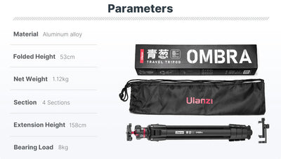 Ulanzi Ombra Aluminum Travel Tripod (Black)