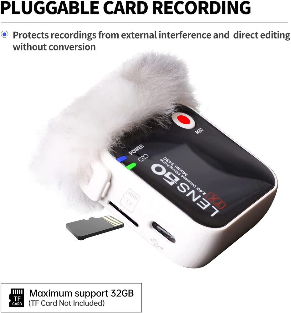 LENSGO 348C 2.4G Wireless Lavalier Microphone System