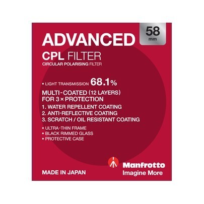 manfrotto advanced CPL  58mm filter