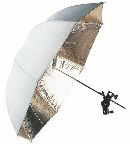102cm Umbrella 102MW  Golden Strips with Solid White Cover
