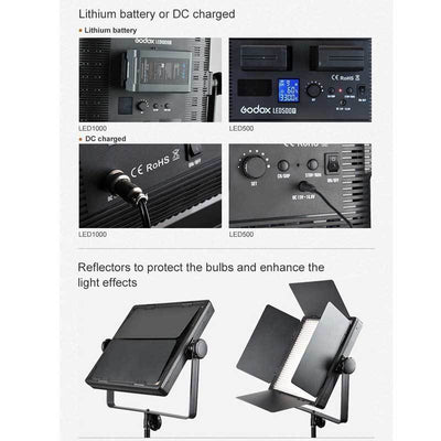 GODOX VIDEO LED LIGHT LED500C (Power Options Available)(Battery Options:No Battery Included)