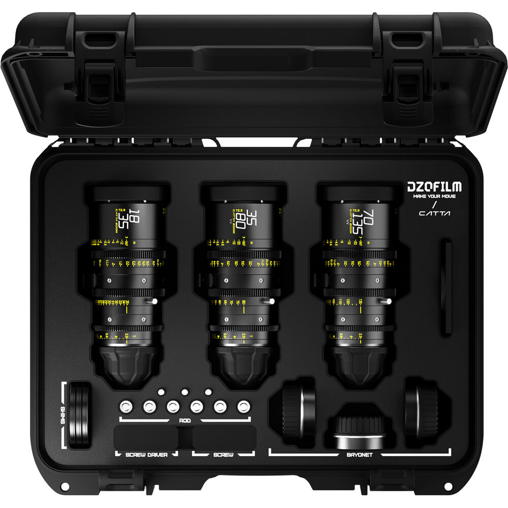 DZOFilm Catta FF 18-35/35-80/70-135mm T2.9 Cine 3-Lens Bundle(White or Black)