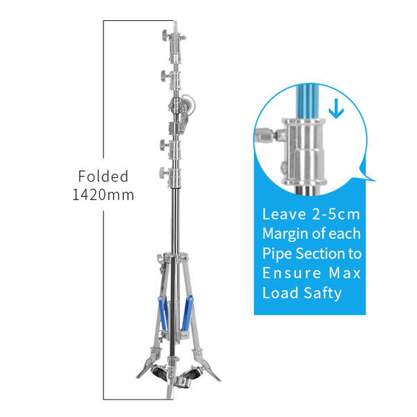 Jinbei M-6 Steel Light Stand With Boom Arm and Wheels
