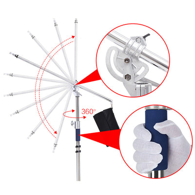 JINBEI 2-IN-1 3 Metre HYBRID STEEL C STAND WITH BOOM ARM MAX LOAD 20KG