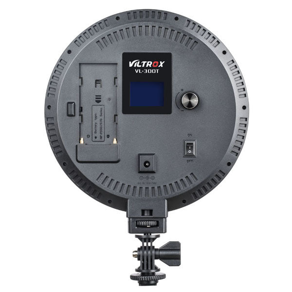 VILTROX 18W ROUND VIDEO LED LIGHT VL-300T  Bi-Color (3300K-5600K) [LED Battery Option: NP-F970 Battery (7200mAh) & Charger]