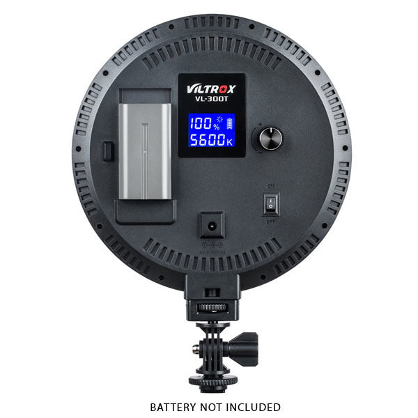 VILTROX 18W ROUND VIDEO LED LIGHT VL-300T  Bi-Color (3300K-5600K) [LED Battery Option: NP-F970 Battery (7200mAh) & Charger]