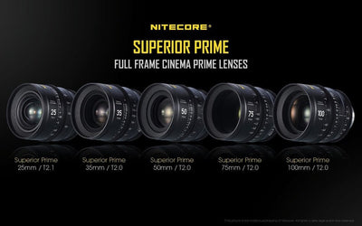 Nitecore Superior Prime Full Frame Prime Cine Lens Set of 5 with PL Mount
