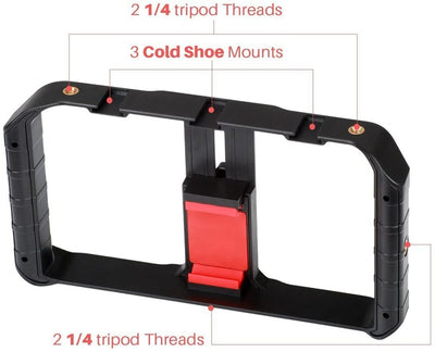 Ulanzi U-Rig Pro Smartphone Video Rig, Video Stabilizer w 1/4 inch Screw Triple Cold Shoe Mount