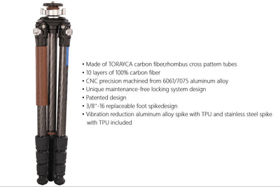 LEOFOTO Hiker Series CARBON FIBRE Tripod LN284CH