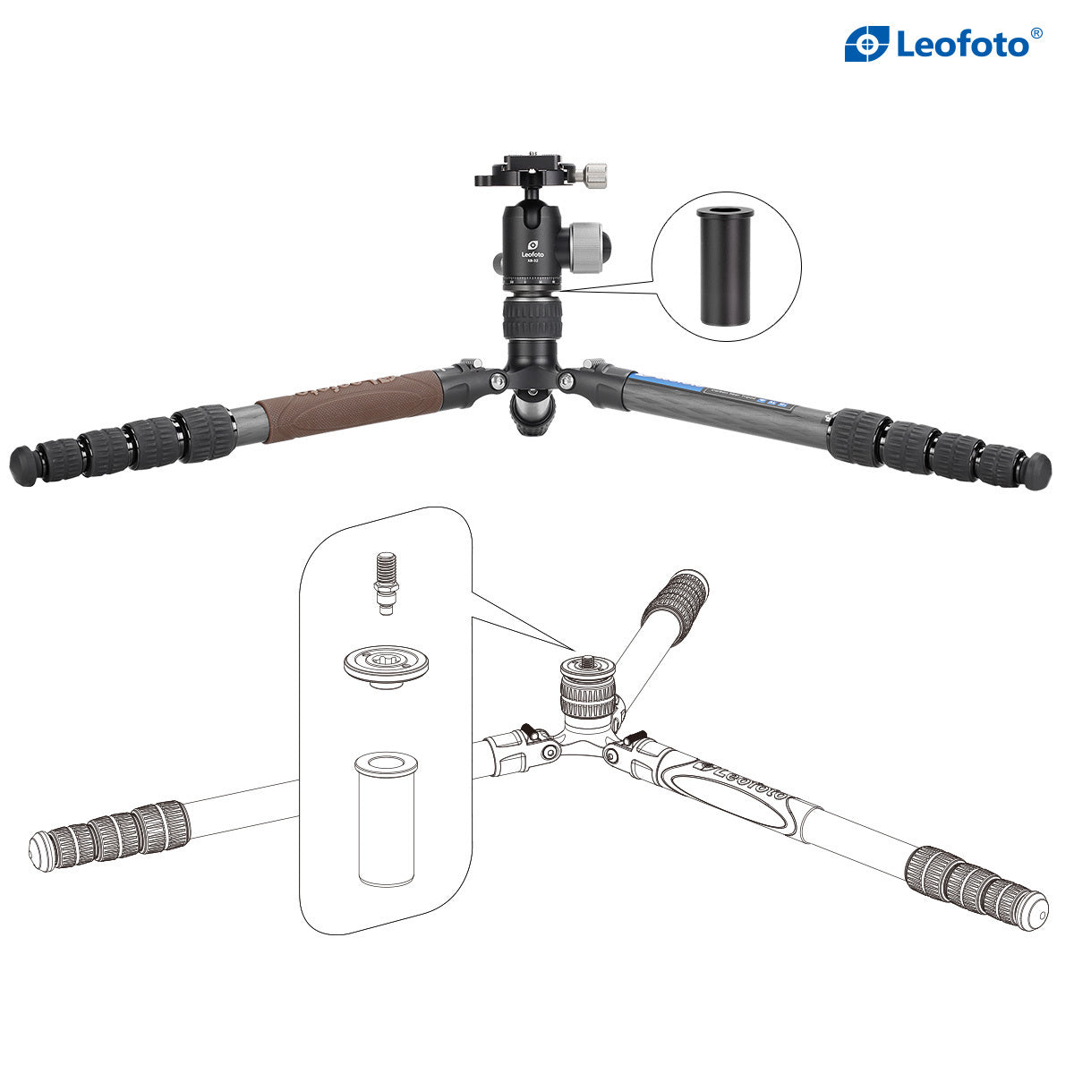 LEOFOTO URBAN SERIES CARBON FIBRE TRIPOD KIT LX-255CT+XB-32