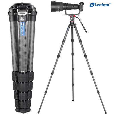 LEOFOTO LM-365C SUMMIT SERIES CARBON FIBRE VIDEO TRIPOD FOR HEAVY CAMERA & LENS