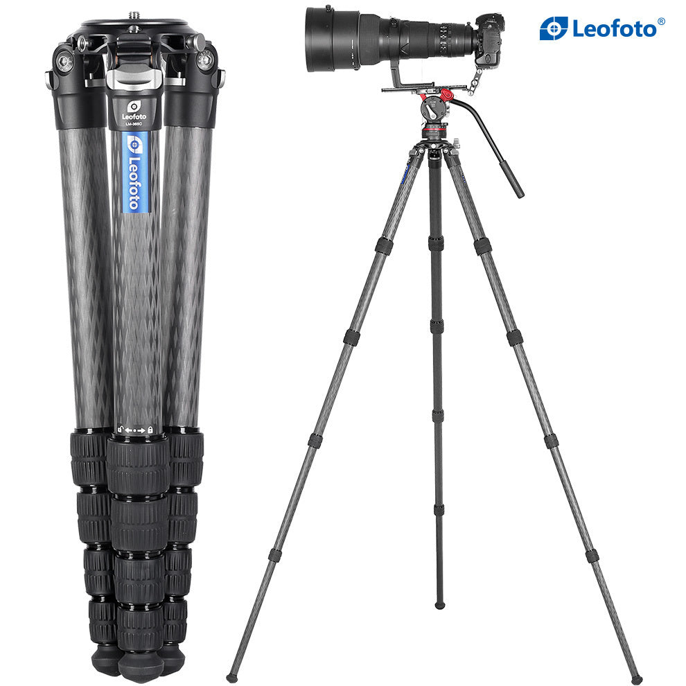 LEOFOTO LM-365C SUMMIT SERIES CARBON FIBRE VIDEO TRIPOD FOR HEAVY CAMERA & LENS