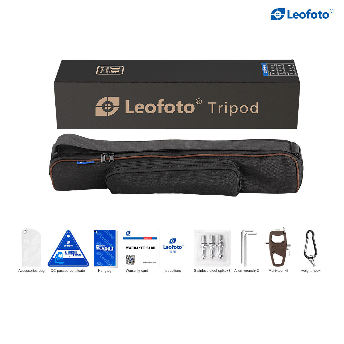 Leofoto Ranger Video Tripod Kit LS-324CEX+BV-10 Fluid Head