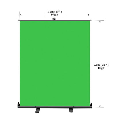 MC FOTO Portable Pull Up Chromakey Green Backdrop 150 x 200cm