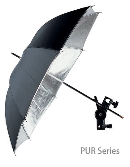 120cm Umbrella 122SB Silver with Black Cover