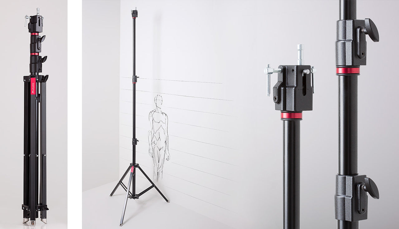 Muraro 320cm Heavy Duty High Stand MU012SB Black (Made in Italy)