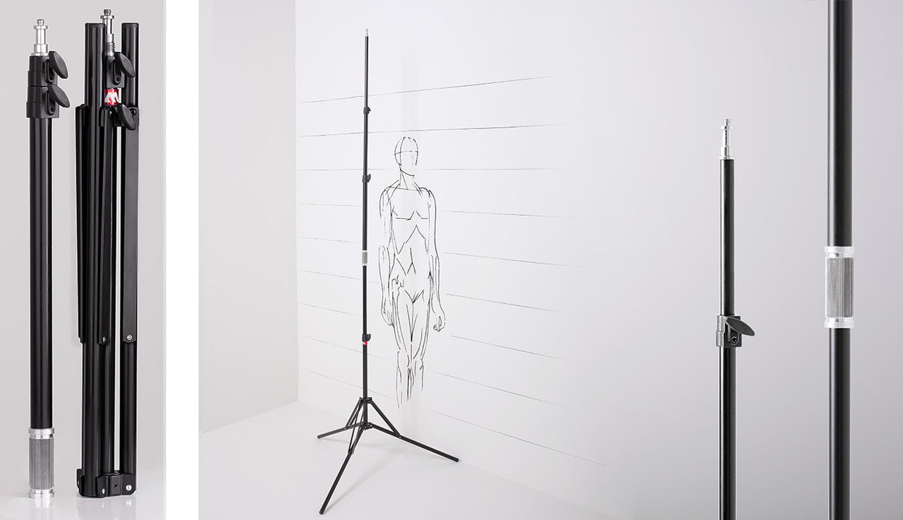Muraro 220cm Compact Light Stand  with Boom Arm Feature MU01HCA (Made in Italy)